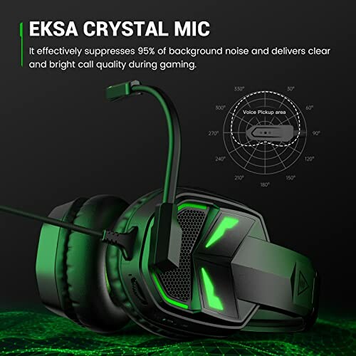 EKSA Crystal Mic headset with noise suppression and call quality features.