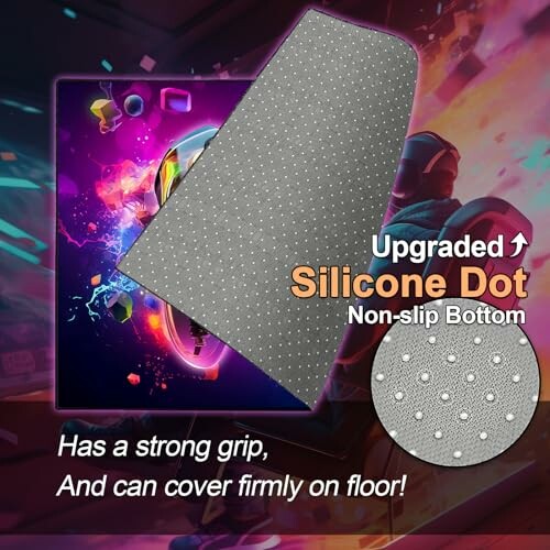 Non-slip mat with upgraded silicone dots for strong grip